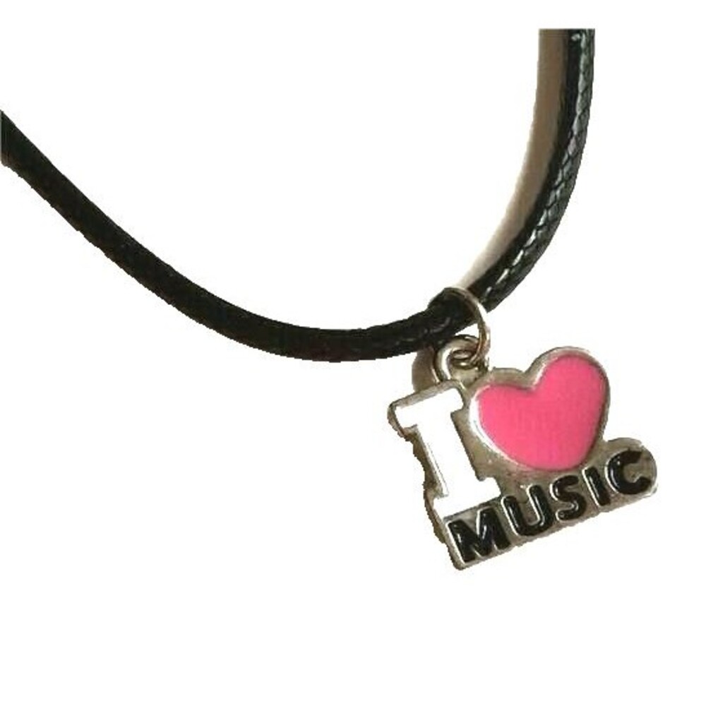 I LOVE MUSIC Necklace Singer Musician Band Teacher Graduation Gift Pendant